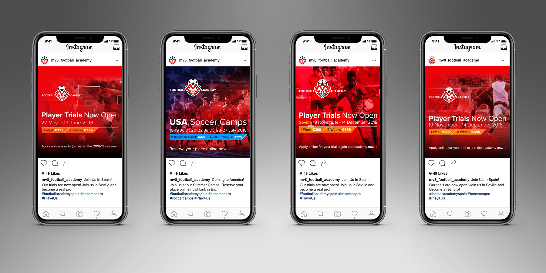 Instagram Social Graphic Design - MV8 Football Academy