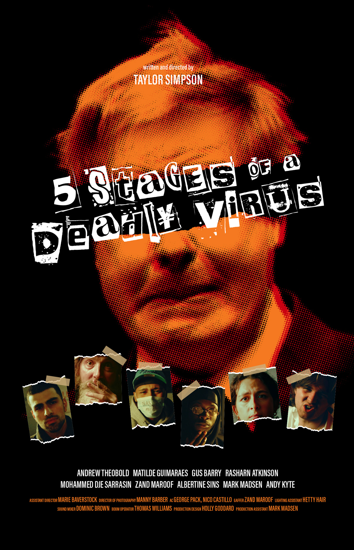5 Stages of a Deadly Virus film poster design