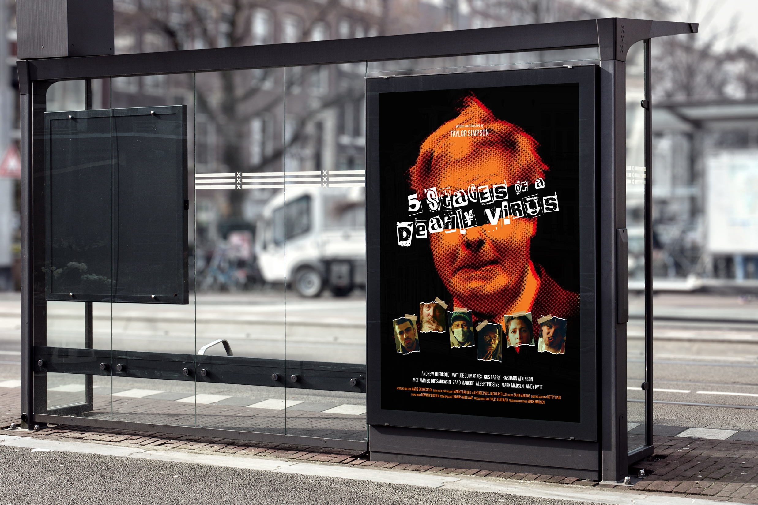 5 Stages of a Deadly Virus film poster design