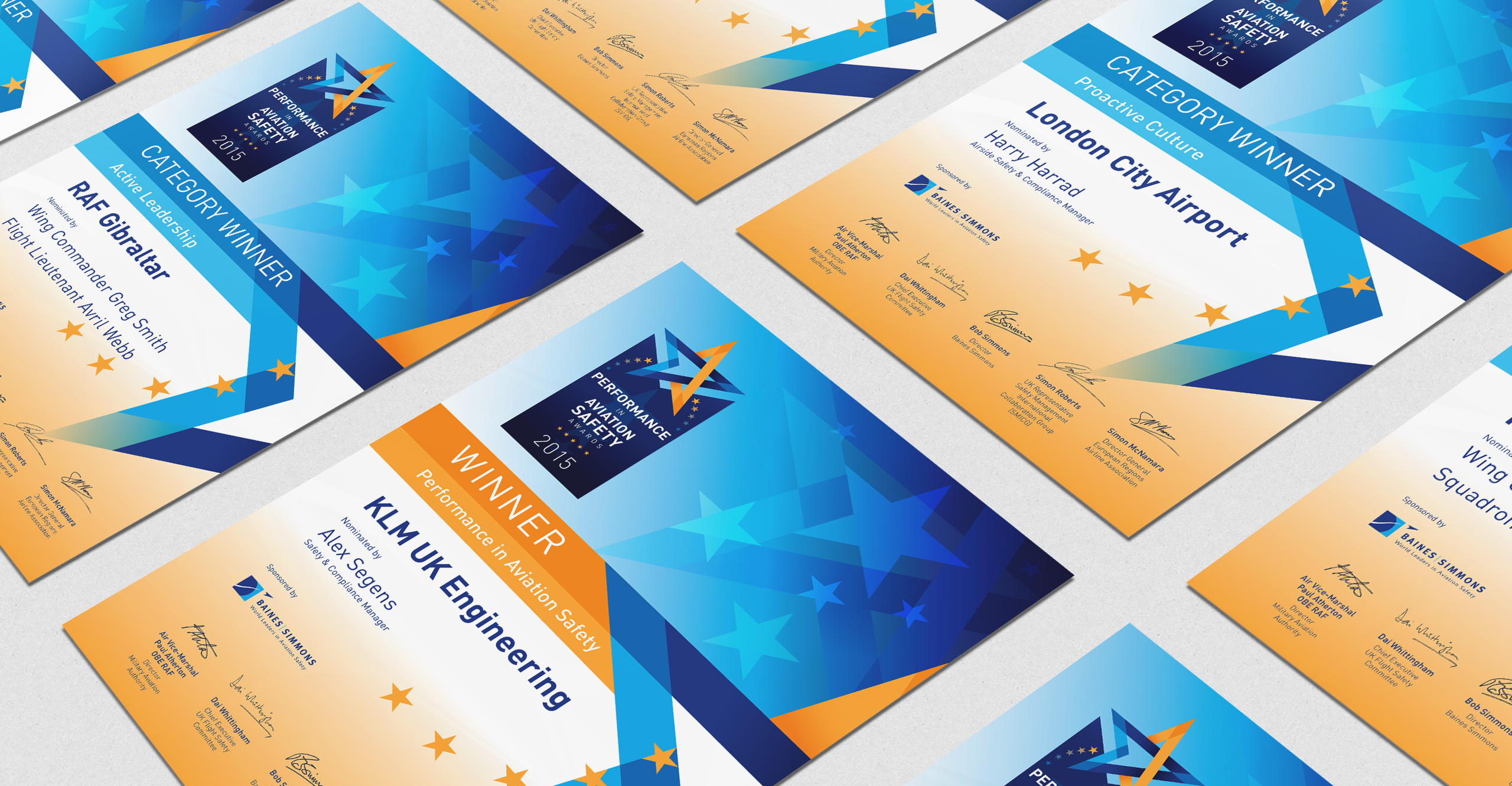 Aviation Safety Awards Certificate Design