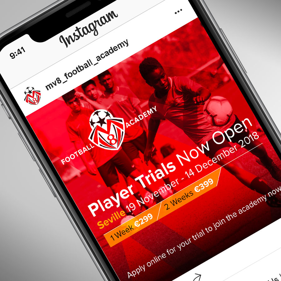 Social Media Campaign Design - MV8 Football Academy
